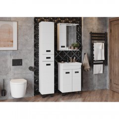 Зеркало-шкаф Onika Балтика Black 58 L белый 205848