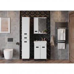 Зеркало-шкаф Onika Балтика Black 58 L белый 205848