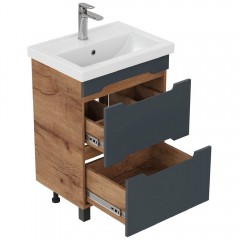 Тумба под раковину Onika Айленд 60 напольная графит 106164