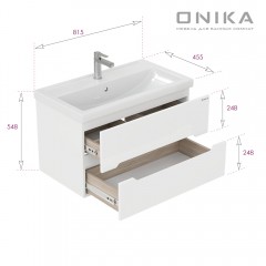 Тумба под раковину Onika Айленд 80 подвесная белый 108060
