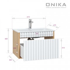 Тумба под раковину Onika Дайлер 60 белый 106150