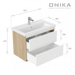 Тумба с раковиной Onika Дайлер 80 белый