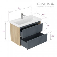 Тумба с раковиной Onika Дайлер 80 графит
