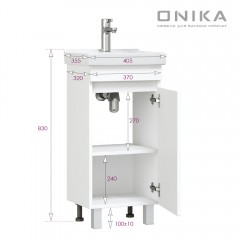 Тумба с раковиной Onika Милтон Квадро 40