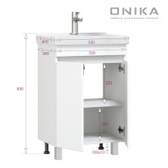 Тумба с раковиной Onika Милтон Квадро 55