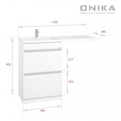 Тумба с раковиной Onika Милтон 48 L
