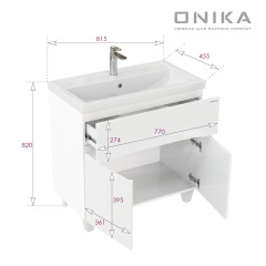 Тумба под раковину Onika Стрим 80 108059