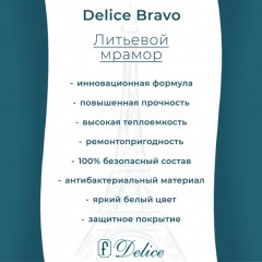Ванна из литьевого мрамора Delice France Bravo 160x70 DLR330033R-G с ручками