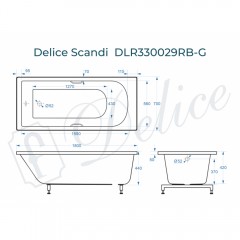 Ванна из литьевого мрамора Delice France Scandi 180x70 DLR330029RB-G с ручками