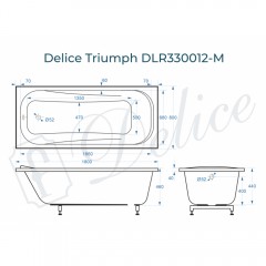 Ванна из литьевого мрамора Delice France Triumph 180x80 DLR330012-M