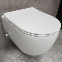 Инсталляция Geberit 458.125.21.1 + унитаз Bloomix Diva MD1211SB/UF3 безободковый с функцией биде и смесителем