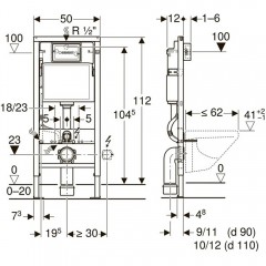 Инсталляция Geberit 458.128.21.1 + унитаз Bloomix Diva MD1211SB/UF3 безободковый с функцией биде и смесителем