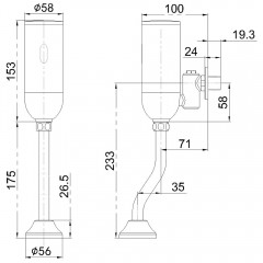 Смывное устройство для писсуара SantiLine SL-6022 сенсорное