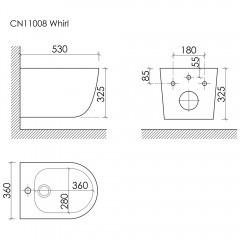 Биде подвесное Ceramica Nova Whirl CN11008