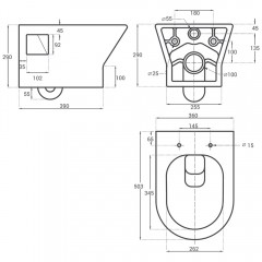 Унитаз подвесной BAS Hansmann Compact Rimless безободковый