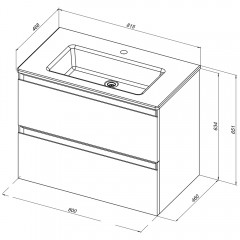 Тумба под раковину Allen Brau Eclipse 80 1.E1002.PGM platinum grey matt