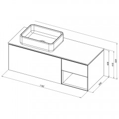 Тумба под столешницу Allen Brau Infinity 120 L 1.21006.NO natural oak