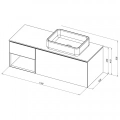 Тумба под столешницу Allen Brau Infinity 120 R 1.21008.PWM papyrus white matt