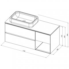 Тумба под столешницу Allen Brau Infinity 120 L 1.21005.WM white matt