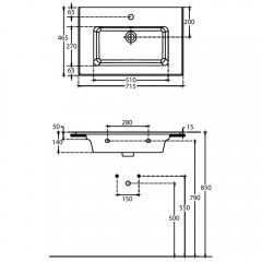 Раковина Allen Brau Fantasy Flat 72 4.11024.20
