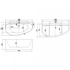 Ванна акриловая Allen Brau Priority 160x78 2.31005.20B