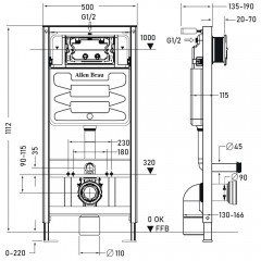 Инсталляция для подвесного унитаза Allen Brau Pneumatic 9.11100.20