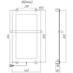 Полотенцесушитель электрический Allen Brau Infinity 80x44 зеркало чёрный