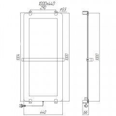 Полотенцесушитель электрический Allen Brau Infinity 100x44 зеркало чёрный