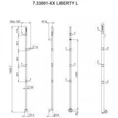 Полотенцесушитель электрический Allen Brau Liberty L 166x18 7.33001-GM