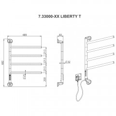 Полотенцесушитель электрический Allen Brau Liberty T 68x49 7.33000-GB