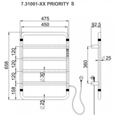 Полотенцесушитель электрический Allen Brau Priority S 66x48 7.31001-GB