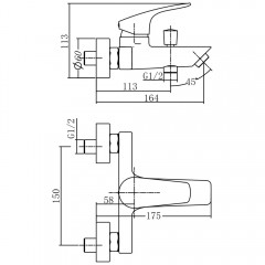 Смеситель для ванны Aquanet Static AF330-20C