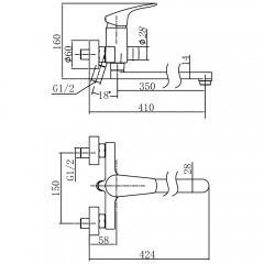 Смеситель универсальный Aquanet Static AF330-21C