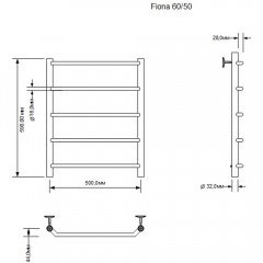 Полотенцесушитель водяной Aquanet Fiona 60x50