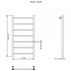 Полотенцесушитель водяной Aquanet Mauro 100x50