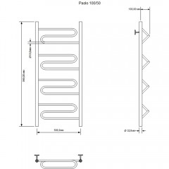 Полотенцесушитель водяной Aquanet Paolo 100x50