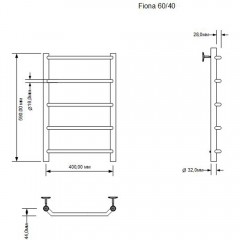 Полотенцесушитель электрический Aquanet Fiona 60x40