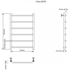 Полотенцесушитель электрический Aquanet Fiona 80x50