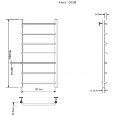 Полотенцесушитель электрический Aquanet Fiona 100x50