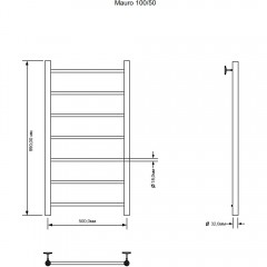 Полотенцесушитель электрический Aquanet Mauro 100x50