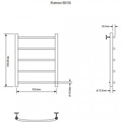 Полотенцесушитель электрический Aquanet Romeo 60x50