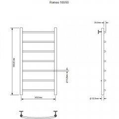Полотенцесушитель электрический Aquanet Romeo 100x50