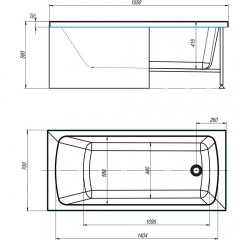 Ванна акриловая Royal Bath Vienna RB953502 155x70
