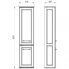 Пенал ASB-Woodline Венеция 40 орех антикварный массив ясеня