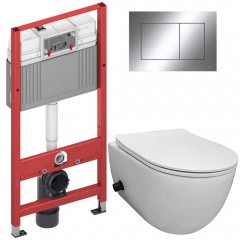 Инсталляция TECE 9400412 + унитаз Bloomix Diva MD1214SB/UF3 bidet black безободковый с функцией биде и смесителем