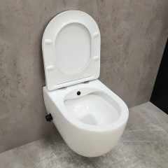 Инсталляция TECE 9400412 + унитаз Bloomix Diva MD1214SB/UF3 bidet black безободковый с функцией биде и смесителем