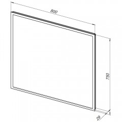 Зеркало Aquanet Оптима 800x750 LED