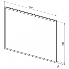 Зеркало Aquanet Оптима 900x750 LED