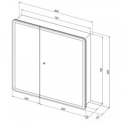 Зеркало-шкаф Aquanet Оптима 800x800 LED
