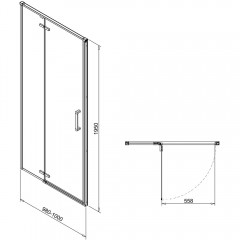Душевая дверь Royal Bath Bern-V RB100-T-GD 100x195